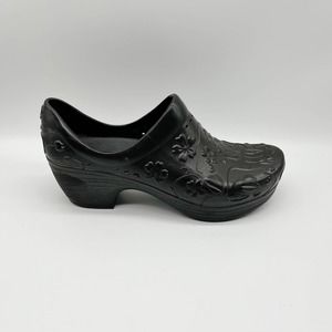 Dansko Women Pixie Rubber Embossed Floral Clogs Size 38 Slip On Comfort